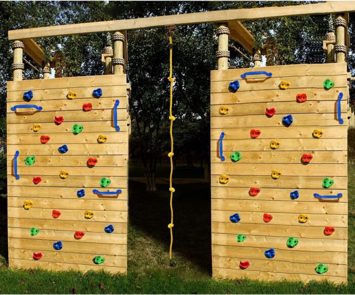 Rainbow Craft DIY Monkey Rock Climbing Holds for Kids - Wall Climbing Rocks of 20pc Rock Wall Holds, 2pc Handles & 1pc 8ft Knotted Climbing Rope - Kids Rock Climbing Holds Rock Wall Climbing Kit - Image 6