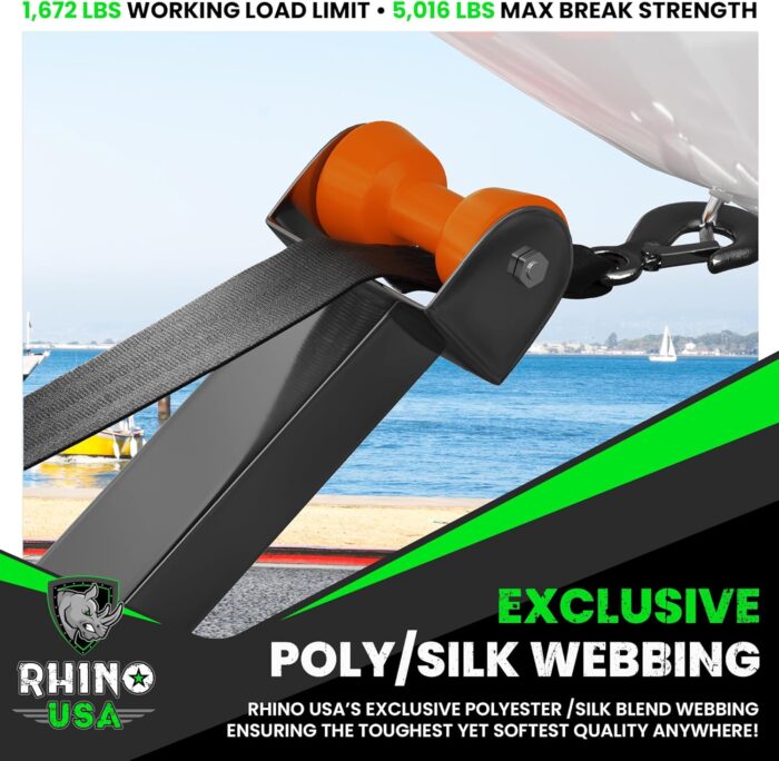 Rhino USA Boat Winch Strap with Hook (2" x 20') - 5,016lb Break Strength - Ultimate Replacement Boat Trailer Winch Straps with Safety Hook - Compatible with Pontoon, Jet Ski, Fishing Boat & More! - Image 4