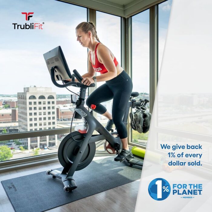TrubliFit Bike Mat for The Peloton Bike and Peloton Bike+, Mat for Peloton, Exercise Bike Mat, Indoor Cycling Floor Mat, Waterproof Under Equipment Mat, Black - Image 7