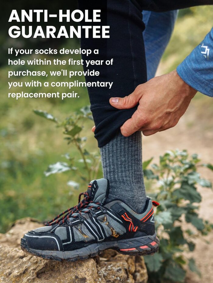 Merino.tech Merino Wool Socks for Women And Men - Merino Wool Hiking Socks Crew Style - Image 2