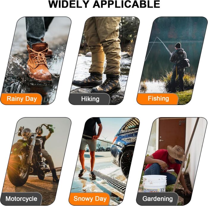 Dream Apparel Waterproof Rain Shoe Covers for Women Men, Non-Slip Reusable Boot Covers Foldable Shoe Covers Rainproof Overshoes Over Shoes Galoshes - Image 5