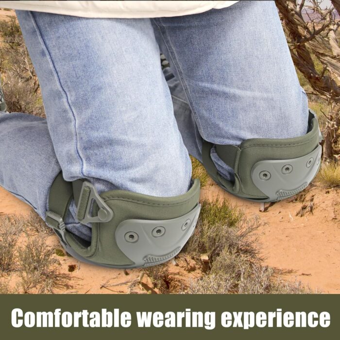 Tactical Professional Combat Knee Protective Pads Set Advanced Tactical Gear Set for Outdoor CS Paintball Game Cycling Safety Skateboarding Gear Skates Airsoft Hunting Knee Protection Guard Pads - Image 7