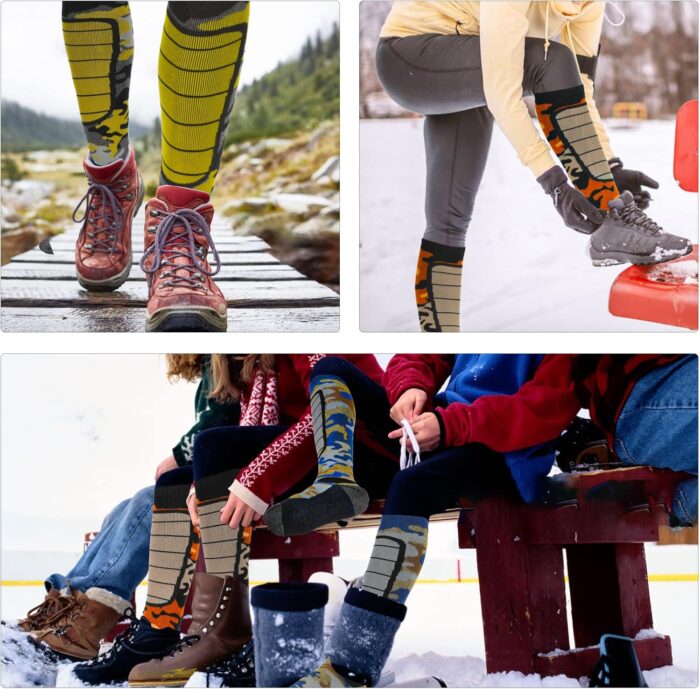 Hylaea Merino Wool Ski Socks, Cold Weather Socks for Snowboarding, Snow, Winter, Thermal Knee-high Warm Socks, Hunting - Image 5
