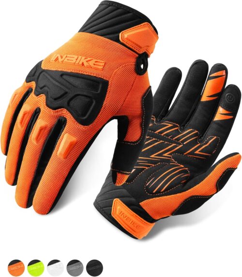 INBIKE Mountain Bike Gloves for Men Knuckle Guard Padded Men's Cycling Gloves Breathable for MTB Motocross Racing Dirtbike