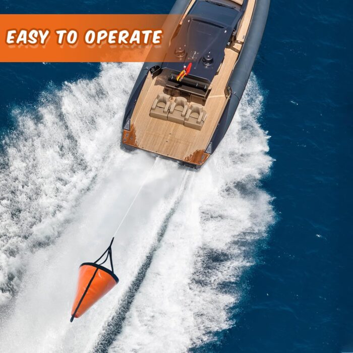 Tandefio Marine Boat Parachute Sea Anchor Drift Sock for Fishing Boat 250d Nylon Trolling Fishing Drogue for Inflatable Sail Drift Anchor for Kayak Pontoon - Image 6