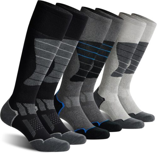 CS CELERSPORT 2/3/4 Pack Ski Socks for Men and Women Skiing, Snowboarding, Winter Performance Socks
