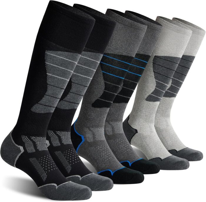 CS CELERSPORT 2/3/4 Pack Ski Socks for Men and Women Skiing, Snowboarding, Winter Performance Socks