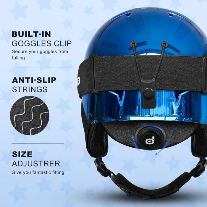 Odoland Kids Ski Helmet, Snow Helmet with Ski Goggles, Shockproof, Windproof, Safety Snow Sports Helmets and Protective Goggles for Boys Girls and Youth - Image 4