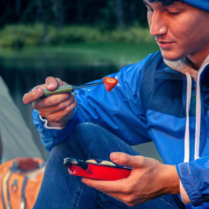 Tapirus Spork Tactical Green | BPA Free Spoon Fork, Stainless Steel Knife and Fire Starter | 3 in 1 multipurpose utensil | Outdoor hiking, camping & backpacking gear | Fit for MRE - Image 6