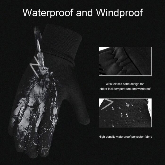 Kids Winter Gloves Back Water Repellent Touchscreen Warm Fleece Anti-slip for Boys Girls Teen 3-15 Years - Image 2