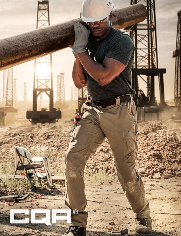 CQR Men's Quick Dry Work Pants, Water Resistant Outdoor Tactical Pants, Lightweight Stretch Cargo Hiking Pants - Image 9
