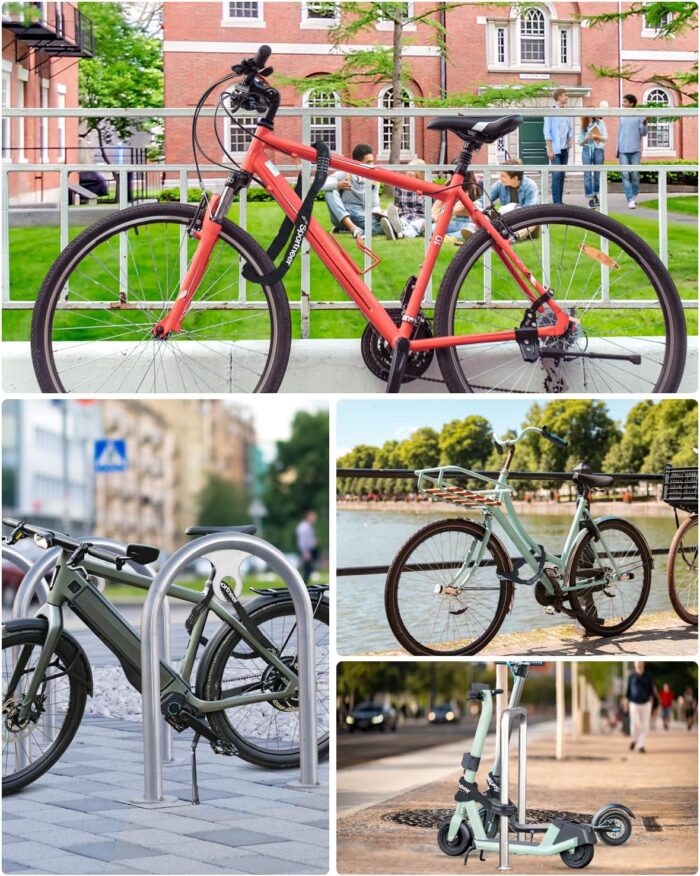 Sportneer Bike Lock: 5 Digit Combination High Security Anti Theft Bike Chain Lock - 3.2/3.6/4ft Heavy Duty Keyless Bicycle Lock for Bike, Motorcycle, Scooter, Door & Gate - 4/6mm Thick, Easy to Use - Image 8