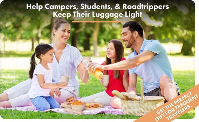 FOODLE Wheat Straw Dinnerware Set - BPA Free & Safety Tested - Unbreakable, Microwave & Dishwasher Safe Dishes - Picnic, RV, Dorm, Camping Plates Cups and Bowls - Great for Kids & Adults - For 4 - Image 4