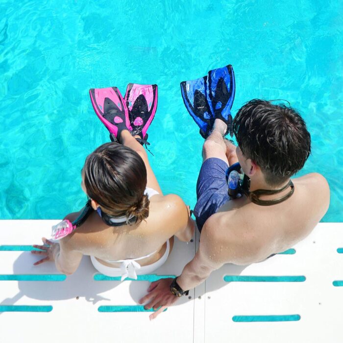 TUSA Sport Adult Black Series Visio Tri-Ex Mask, Dry Snorkel, and Fins Travel Set, - Image 6