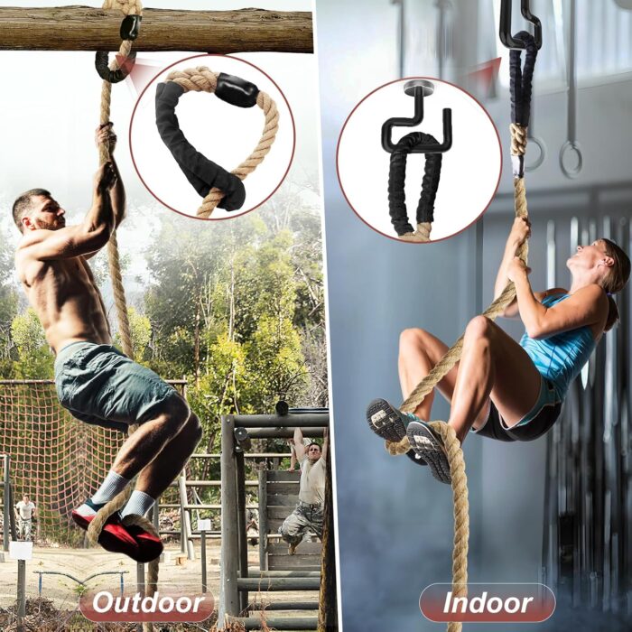 Climbing Rope 1.5 Inch Diameter 10FT 15FT 20FT 25FT 30FT 35FT Gym Climbing Rope for Fitness & Strength Training, Workout Exercises Climbing Rope for Adults Kids Outdoor or Home Indoor - Image 4