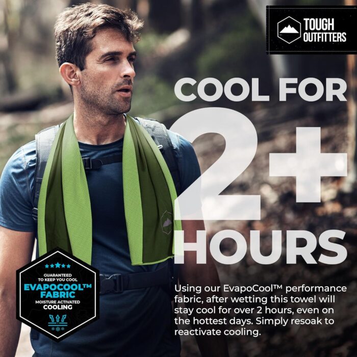 Tough Outdoors Cooling Towel - Cooling Towels for Neck & Face - Ice Wrap & Sweat Rag for Camping Gym Yoga & Sports - Workout Towel for Gym Sweat - Cool Towels for Extreme Heat - Image 2