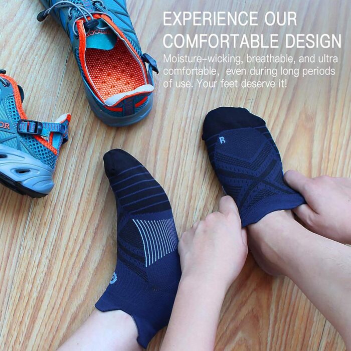 PAPLUS Ankle Compression Sock for Men and Women 2/4/6 Pairs, Low Cut Compression Running Sock with Ankle Support - Image 5