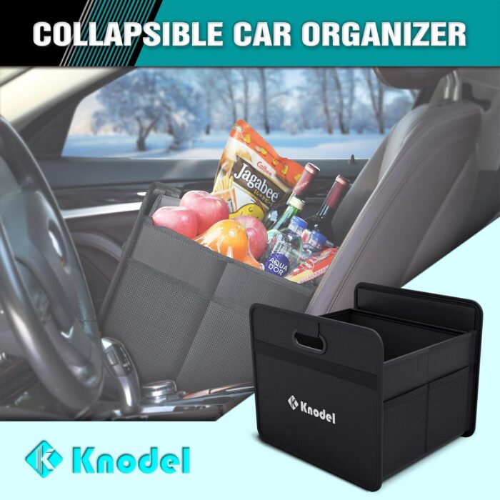 K KNODEL Car Trunk Organizer, Foldable Organizer for Car, Automotive Consoles & Organizers, Storage with Reinforced Handles (Small, Black) - Image 5