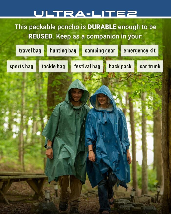 FROGG TOGGS Ultra-lite2 Waterproof, Breathable Rain Poncho, Adult and Youth Sizes - Image 7