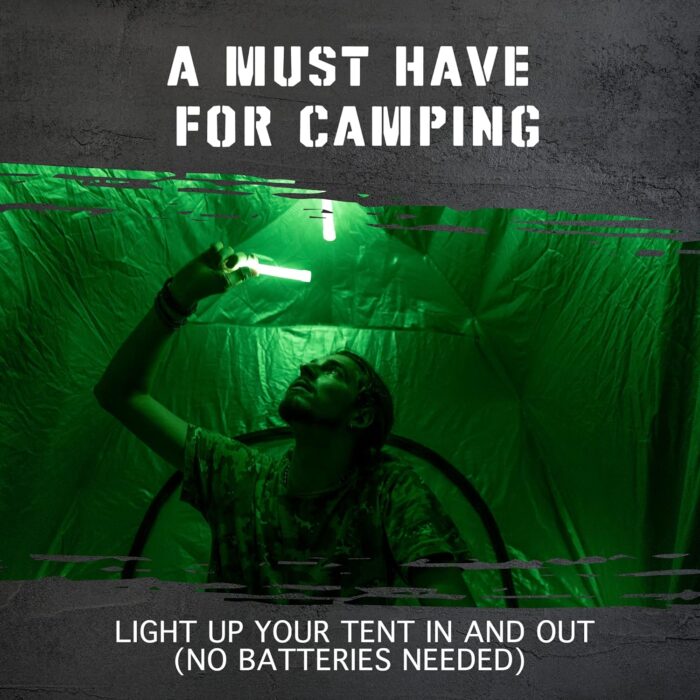 Emergency Glow Sticks with 12 Hours Duration, Individually Wrapped Industrial Grade Glowsticks for Survival Gear, Camping Lights, Power Outages and Military Use - Image 4