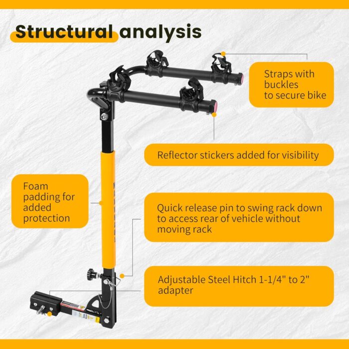 MaxxHaul 50025 Hitch Mount 2 Bike Rack For Cars, Trucks, SUV's, Minivans - 100 lb. Capacity - Image 7