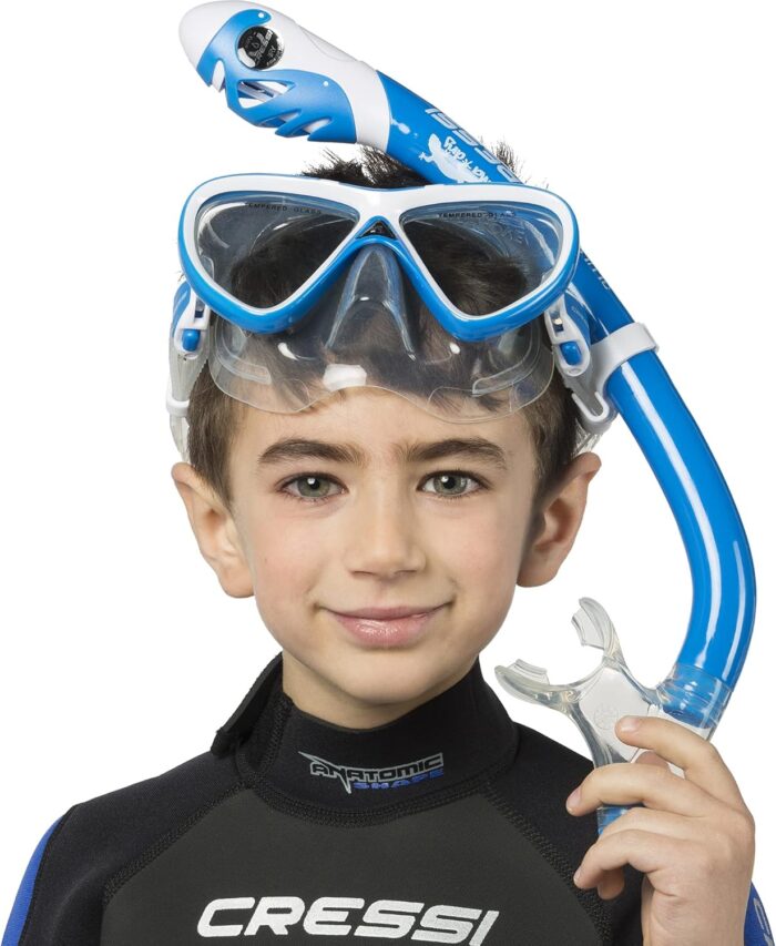 Cressi Snorkeling Silicone Set (mask & Dry Snorkel) for Kids Aged 5 to 15 Year Old - Pegaso & Iguana Dry: Designed in Italy - Image 4
