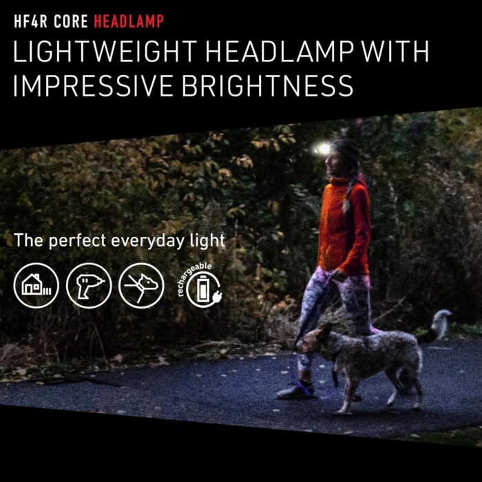 Ledlenser HF4R Core Hands Free, Rechargeable Headlamp, Water Resistant, 500 Lumens, Black - Image 2