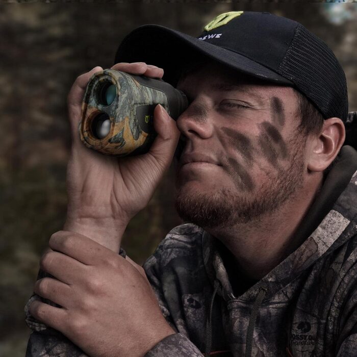 TIDEWE Hunting Rangefinder with Rechargeable Battery, 700/1000Y Camo Laser Range Finder 6X Magnification, Distance/Angle/Speed/Scan Multi Functional Waterproof Rangefinder with Case - Image 7