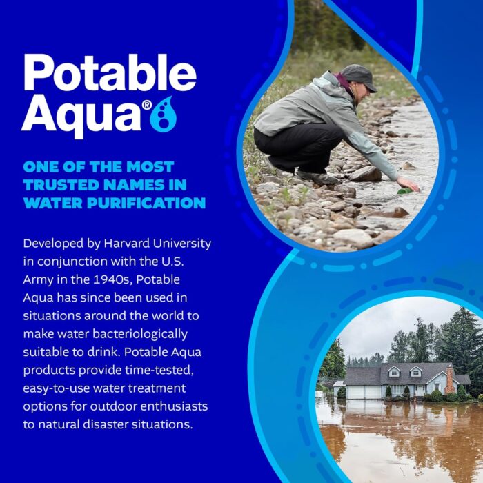 Potable Aqua Water Purification Tablets with PA Plus, Portable and Effective Solution for Camping, Hiking, Emergencies, Natural Disasters and International Travel, Two 50ct Bottles - Image 7