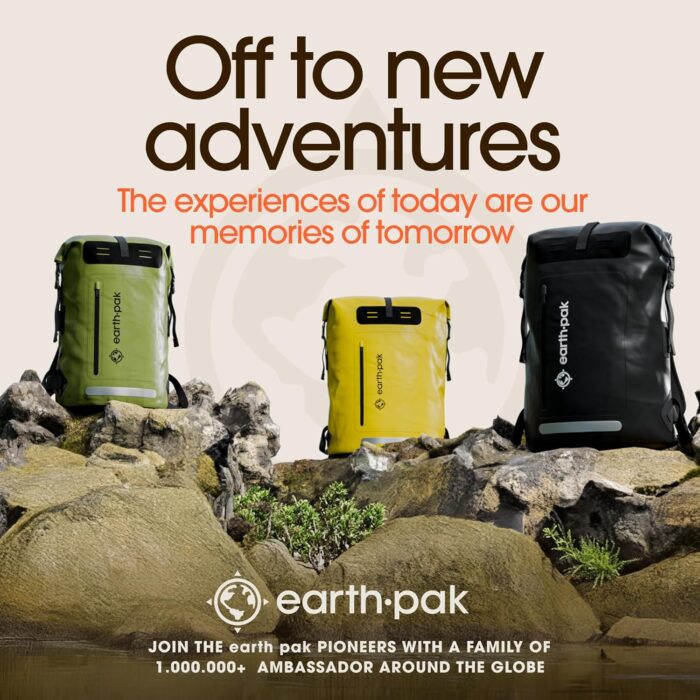 Earth Pak Waterproof Backpack - Heavy Duty Hiking Backpack - Roll-Top Closure Bag - Cushioned Dry Bag Waterproof Phone Case - Image 8