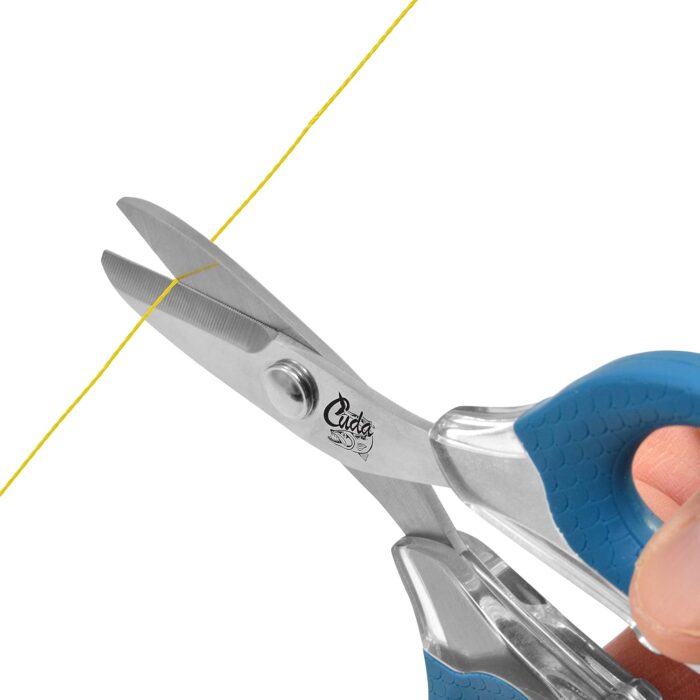 CUDA 5.5" Large Braid Shear | Durable Fishing Braid, Mono & Fluorocarbon Cutter for Saltwater & Freshwater with Dual Serrated Blades & Oversized Non-Slip Comfort Bows - Image 5