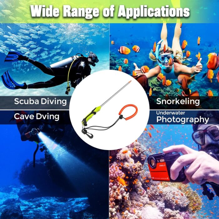 Scuba Diving Stick with Rubber Handle, 14'' Aluminium Alloy Lobster Tickle Stick Pointer Rod - Image 6
