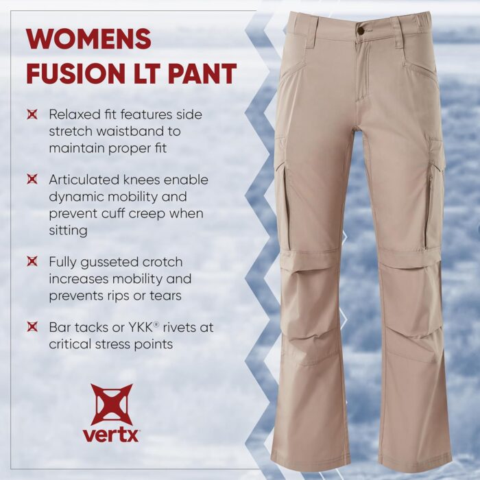 Vertx Women's Standard Fusion Lt Stretch Tactical Cargo Utility with Pockets, Quick Dry, Relaxed-fit Pant, EDC Survival Gear - Image 4