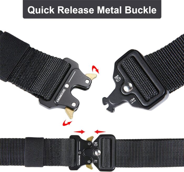 KingMoore 3 Pack Tactical Belt for EDC Battle Military Utility Combat Gear with Heavy-Duty Quick-Release Metal Buckle - Image 6