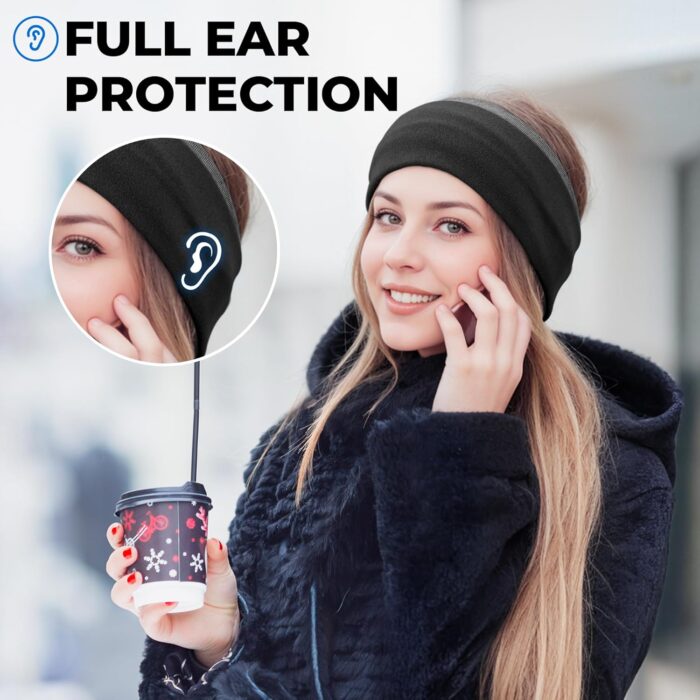 Sukeen Ear Warmer Headband for Women, Double-Layer Warm Womens Winter Headband, Ear Muff for Running Cycling Sports - Image 3