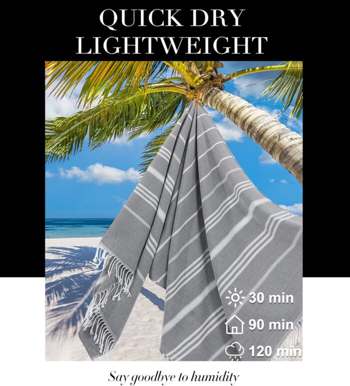 Giant Turkish Beach Towel Extra Large Throw Blanket Carnival Cruise Ship Essentials Yoga Mat Plane Must Haves Accessories Outdoor Campfire Glamping Rv Car Seat Western Natural Life Truck Necessities - Image 3