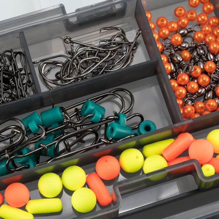Dr.Fish 269 Pieces Surf Fishing Tackle Box Kit, Saltwater Ocean Beach Fishing Gear Supplies, Lure&Rig Accessories, Bucktail Jigs Saltwater Lures Walking Bait Surf Casting Pyramid Sinkers - Image 6