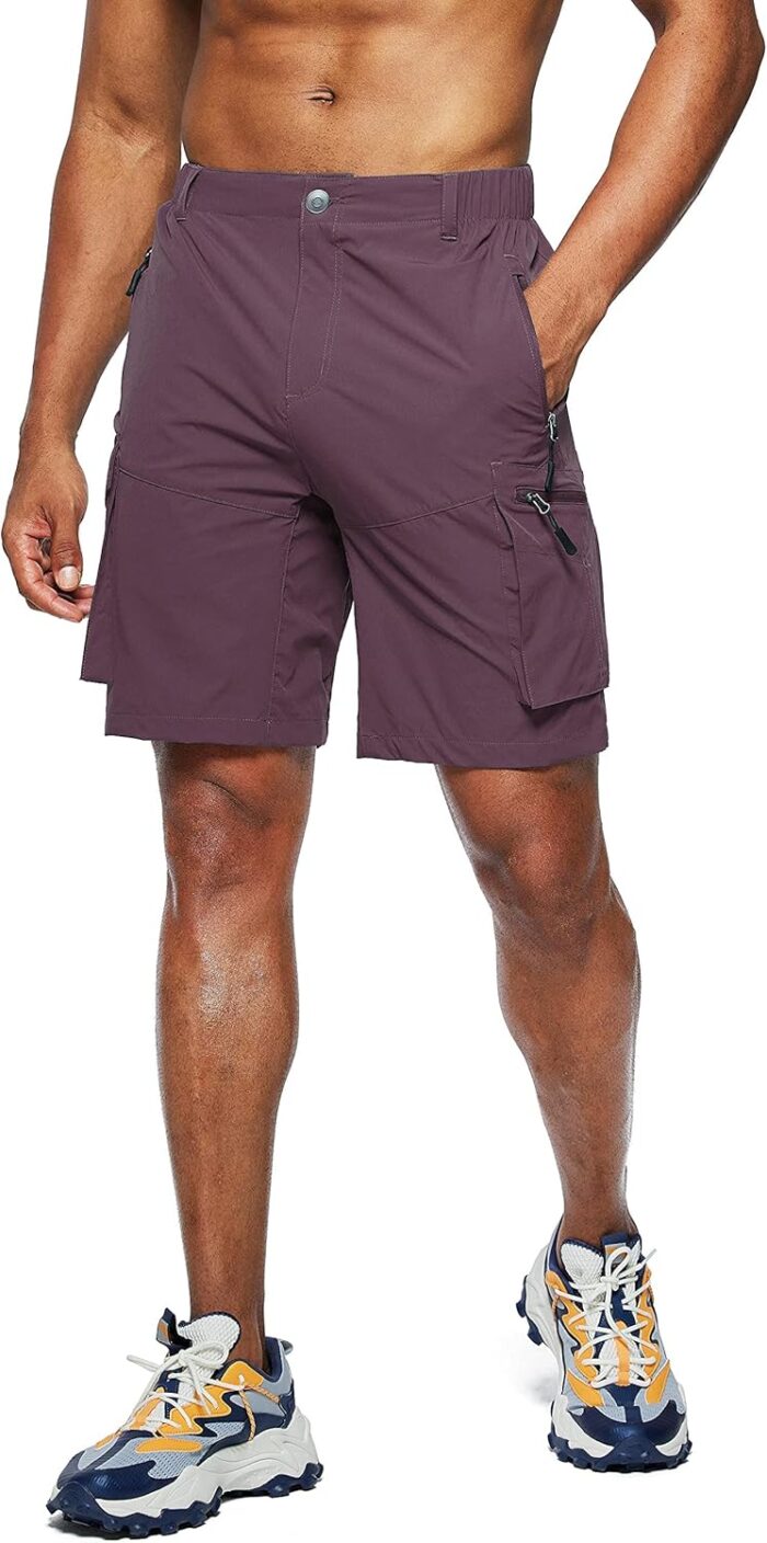 Pudolla Men's Hiking Cargo Shorts Quick Dry Outdoor Travel Shorts for Men with Multi Pocket for Fishing Camping Casual - Image 2
