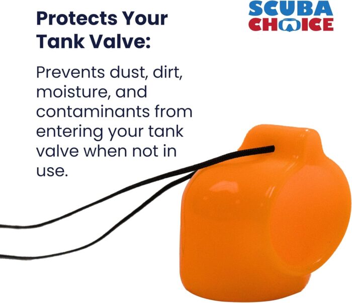 Scuba Choice Diving Tank Valve Cap Protector, Orange - Prevents Valve Damage, Durable Attachment Line, Scuba Gear Protection, Essential Accessory for Diving Equipment Safety - Image 3