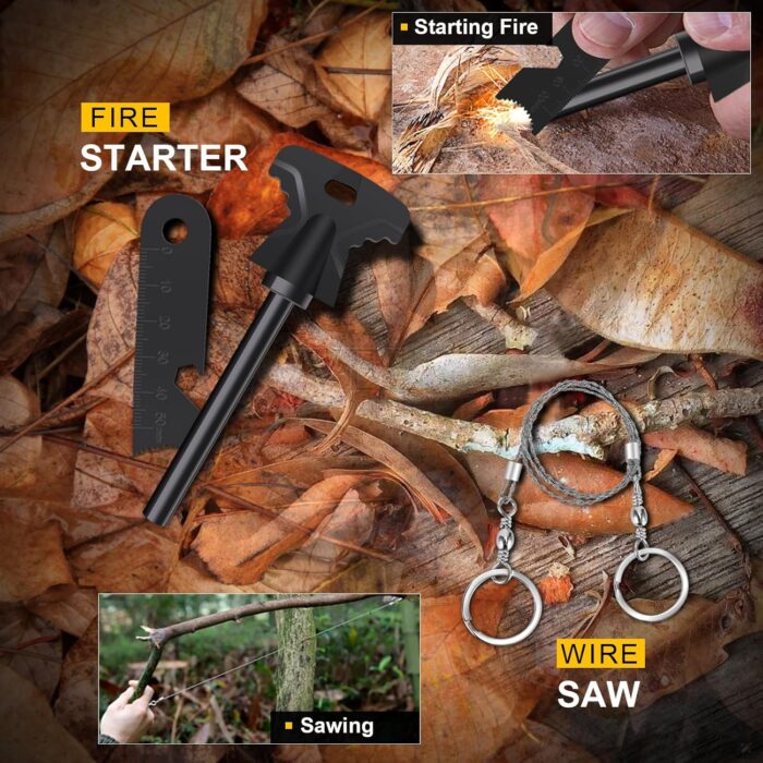 14-in-1 Survival Kit for Men - Premium Outdoor Survival Gear Set with Tactical Tools for Dad, Husband, Him - Camping, Hiking, Fishing Essentials for Men & Teen Boys - Image 2