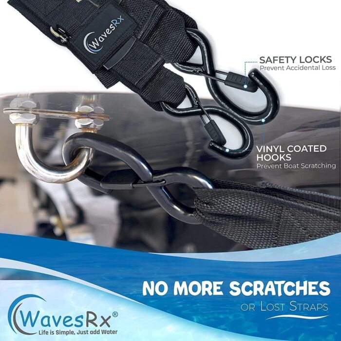Premium Boat & Jet Ski Trailer Transom Tie Down Straps - Adjustable Marine Boat Trailer Strap via Quick Release Buckle - Boats Transom Straps & Watercraft Accessories for Safe Transport - Image 3
