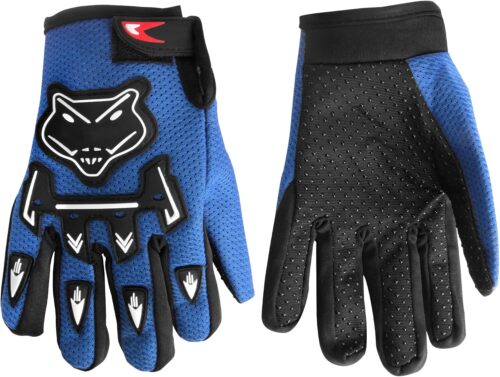 Kids Dirt Bike Gloves, Kids & Youth Power Sports Riding Gloves for Motorcycle, BMX, Mountain Bike, ATV, Full Finger Children Gloves for Outdoor Sports Cycling Camping Fishing