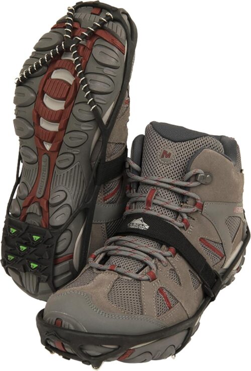 Cascade Mountain Tech Ice Traction Cleats - Ice Traction 360 - Hybrid Spike/Coil - Black