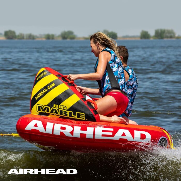 Airhead Mable Inflatable Towable Tube, 1-4 Rider Models, Dual Tow Points, Full Nylon Cover, EVA Foam Pads, Patented Speed Valve, Boat Tubes and Towables - Image 7