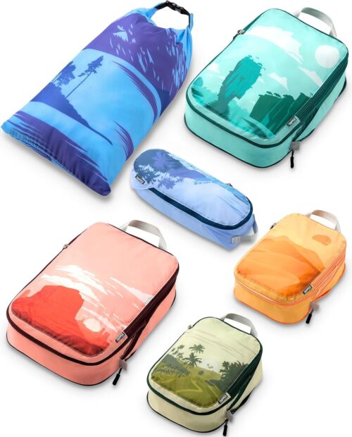 Compression Packing Cubes Set for Travel - Lightweight, Durable Clothes Organizer for Carry-On Luggage and Suitcases by TRIPPED Travel Gear