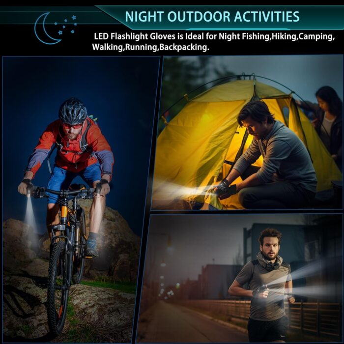 LED Flashlight Gloves Gifts for Men Christmas Gifts Stocking Stuffers for Adults Cool Gadget Hands-Free Lights Tools for Fishing Camping Repairing Unique Men Birthday Gifts - Image 4