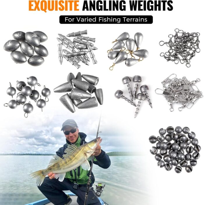 PLUSINNO 264/397pcs Fishing Accessories Kit, Organized Fishing Tackle Box with Tackle Included, Fishing Hooks, Fishing Weights Sinkers, Swivels, Beads, Fishing Gear Set Equipment for Bass Trout - Image 4