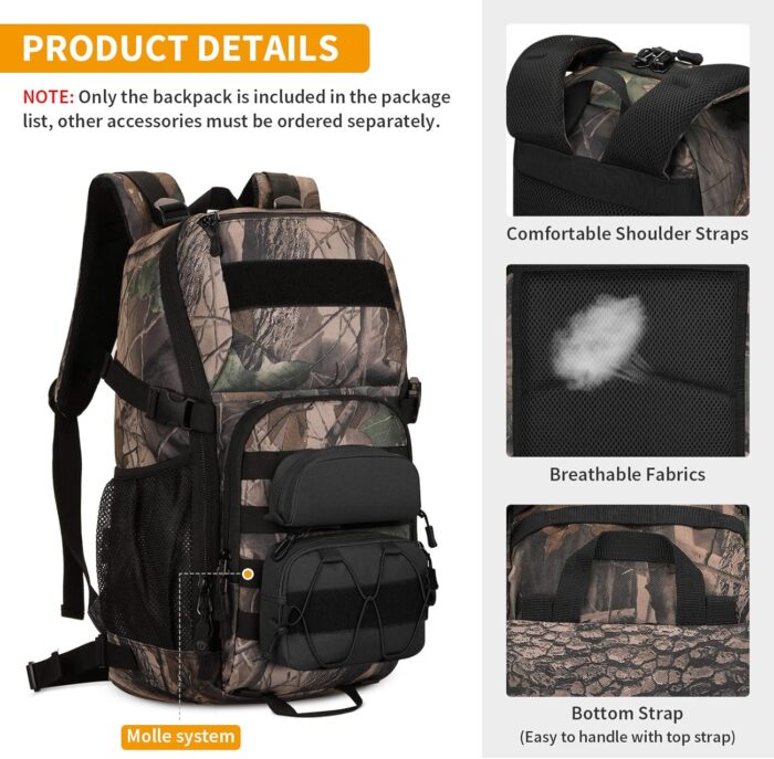HUNTVP Military MOLLE Backpack Hunting Rucksack Gear Tactical Backpack Assault Pack 25L - Image 5