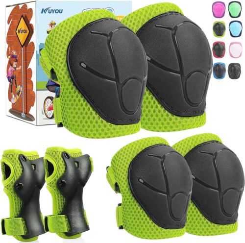KUYOU Kids Knee Pads Elbow Pads Guards Protective Gear Set Safety Gear for Roller Skates Cycling BMX Bike Skateboard Inline Skatings Scooter Riding Sports.
