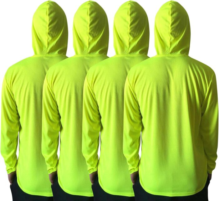 Men UPF 50+ Sun Protection Breathable T Shirt Long Sleeve Workout T-Shirts with Hood - Image 4